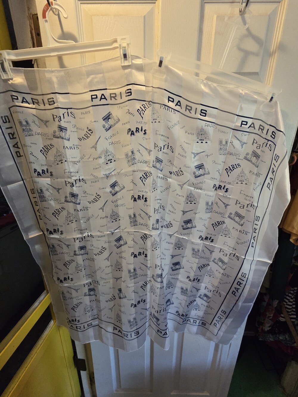 Women’s White Paris Print Scarf